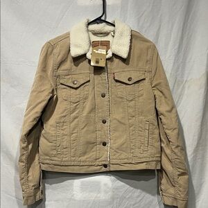 Levi's Women's XS Tan Sherpa-Lined Jean Jacket - Could be Worn by a Child